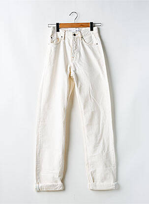 Pantalon drept închidere cu fermoar sub clapetă cu nasturi mărime normală bej PEPE JEANS X DUA LIPA femeie