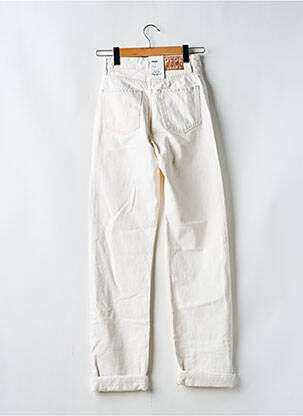 Pantalon drept închidere cu fermoar sub clapetă cu nasturi mărime normală bej PEPE JEANS X DUA LIPA femeie