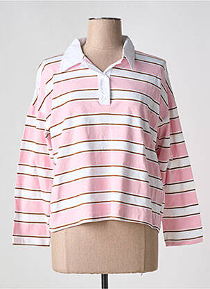 Polo mâneci lungi mâneci lungi roz NINETTE femeie