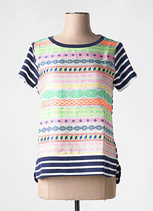 Tricou croială cambrată mâneci scurte albastru VILAGALLO femeie
