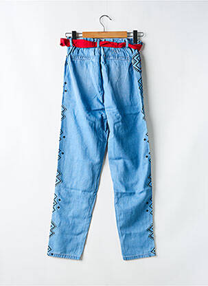 Pantalon drept închidere cu fermoar sub clapetă cu nasturi mărime normală albastru DESIGUAL femeie