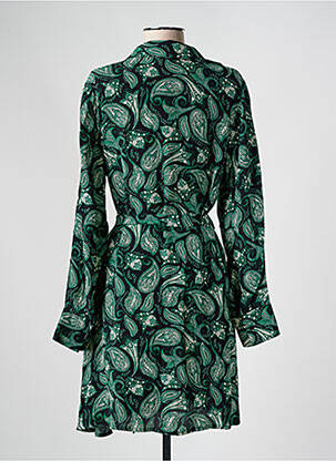 Rochie midi imprimeu fantezie mâneci lungi verde ANGE femeie