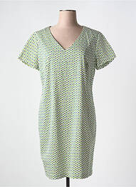 Rochie midi imprimeu fantezie mâneci scurte verde IMPAQT femme