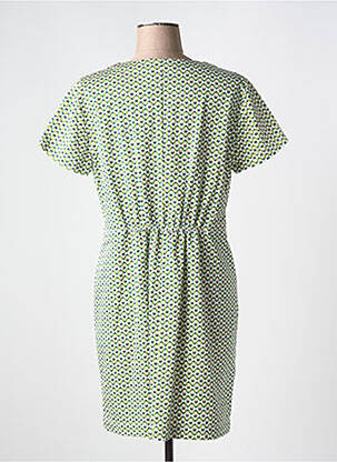 Rochie midi imprimeu fantezie mâneci scurte verde IMPAQT femeie