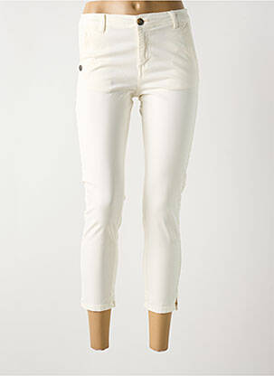 Pantalon 7/8 talie cu cleme talie joasă bej PAKO LITTO femeie