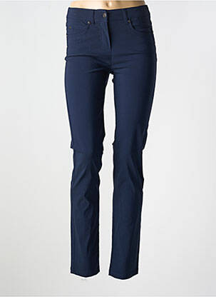 Pantalon slim țesătură poplin mărime normală albastru BRANDTEX femeie