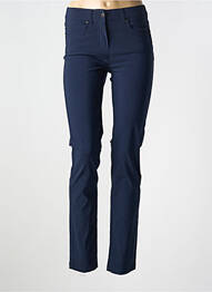 Pantalon slim țesătură poplin mărime normală albastru BRANDTEX femme