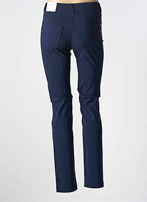 Pantalon slim țesătură poplin mărime normală albastru BRANDTEX femeie