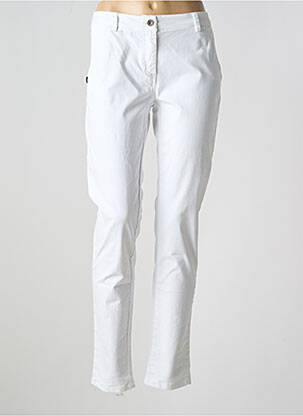 Pantalon chino țesătură poplin mărime normală alb PAKO LITTO femeie