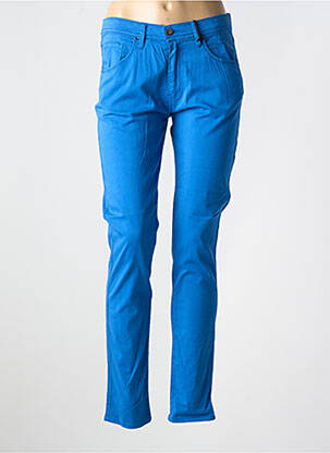 Pantalon slim țesătură poplin mărime normală albastru IMPAQT femeie