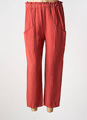 Pantalon 7/8 talie înaltă talie înaltă portocalie PAKO LITTO femeie