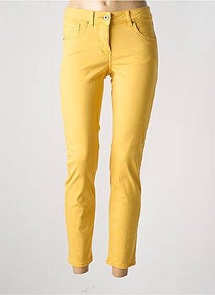 Pantalon 7/8 țesătură poplin mărime normală galben BRANDTEX femeie