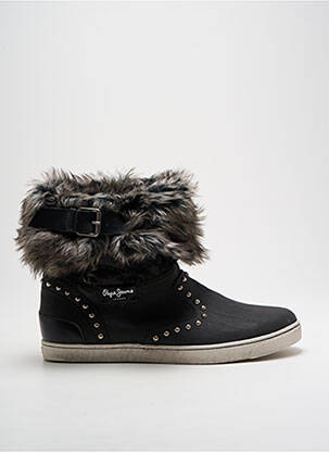 Botine/ghete umplută toc plat până la 3 cm negru PEPE JEANS femeie