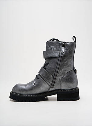 Botine/ghete material neted toc de 4 la 6 cm argintiu CHATTAWAK femeie