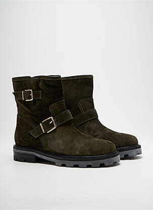 Botine/ghete nubuc toc plat până la 3 cm verde JIMMY CHOO femeie