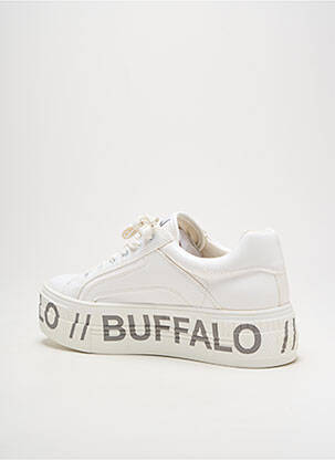 Adidași țesătură satinată toc de 4 la 6 cm alb BUFFALO femeie