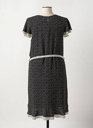 Rochie midi croială fluidă mâneci scurte negru CONCEPT K femeie