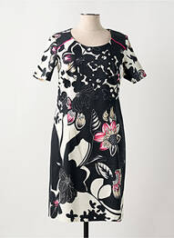 Rochie midi imprimeu floral mâneci scurte negru JEAN DELFIN femme