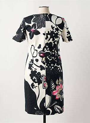 Rochie midi imprimeu floral mâneci scurte negru JEAN DELFIN femeie