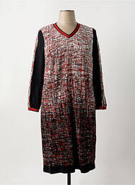 Rochie midi imprimeu fantezie mâneci lungi portocaliu GUY DUBOUIS femme
