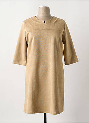 Rochie midi mâneci 3/4 mâneci 3/4 bej PLURIELLES femeie