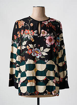 Bluză imprimeu floral mâneci 3/4 negru FRED SABATIER femeie