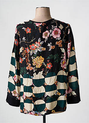 Bluză imprimeu floral mâneci 3/4 negru FRED SABATIER femeie