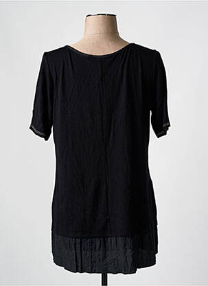 Tricou elasticitate mâneci scurte negru TELMAIL femeie