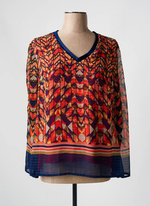 Bluză imprimeu fantezie mâneci lungi portocaliu FRED SABATIER femme