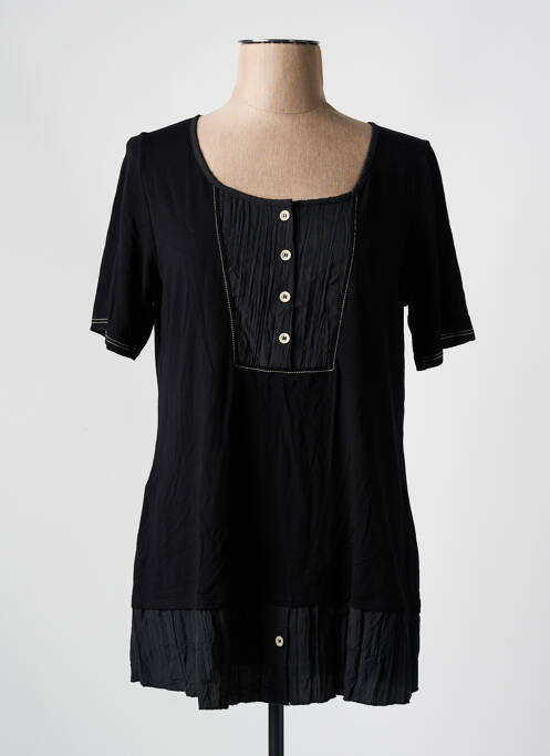 Tricou elasticitate mâneci scurte negru TELMAIL femme