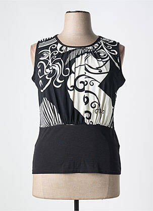 Maiou croială ajustată fără mâneci negru MARBLE femme