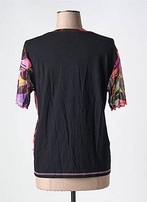 Top țesătură jersey mâneci scurte negru GRIFFON femeie