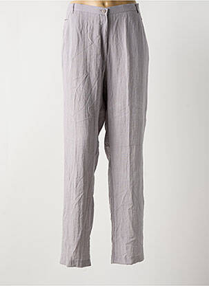 Pantalon drept țesătură crep talie înaltă gri JEAN GABRIEL femeie
