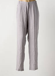Pantalon drept țesătură crep talie înaltă gri JEAN GABRIEL femme