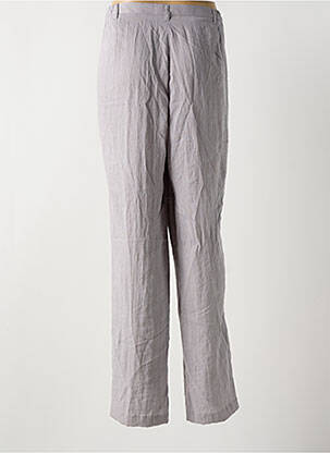 Pantalon drept țesătură crep talie înaltă gri JEAN GABRIEL femeie
