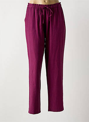 Pantalon drept țesătură poplin mărime normală violet SURKANA femeie