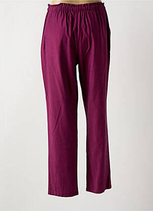 Pantalon drept țesătură poplin mărime normală violet SURKANA femeie