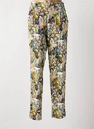 Pantalon drept țesătură poplin mărime normală verde CONCEPT K femeie