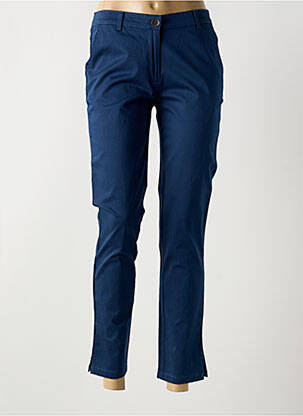 Pantalon chino țesătură poplin mărime normală albastru AGATHE & LOUISE femeie