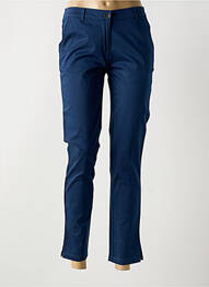 Pantalon chino țesătură poplin mărime normală albastru AGATHE & LOUISE femeie