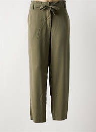 Pantalon drept țesătură poplin talie înaltă verde CONCEPT K femme