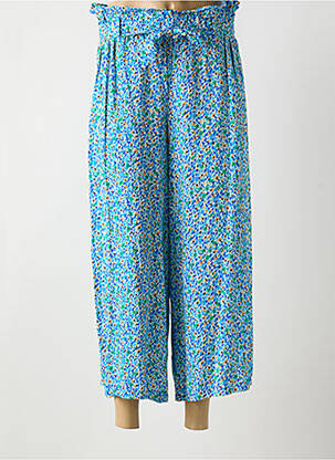 Pantalon 7/8 talie înaltă talie înaltă albastru COULEURS DU TEMPS femeie