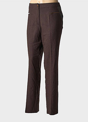 Pantalon slim țesătură poplin mărime normală maro JEAN GABRIEL femeie