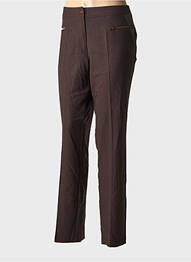 Pantalon slim țesătură poplin mărime normală maro JEAN GABRIEL femme
