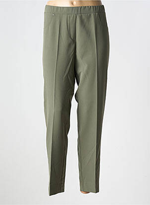 Pantalon slim talie elastică mărime normală verde TELMAIL femeie