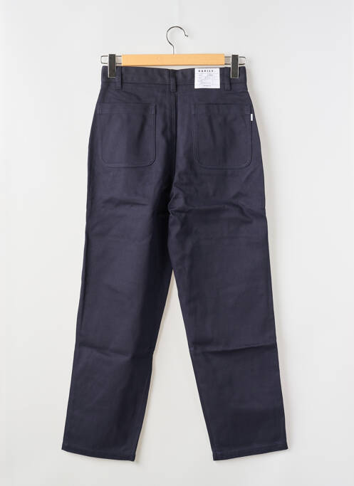 Pantalon drept închidere cu fermoar sub clapetă cu nasturi mărime normală albastru HABILE femme