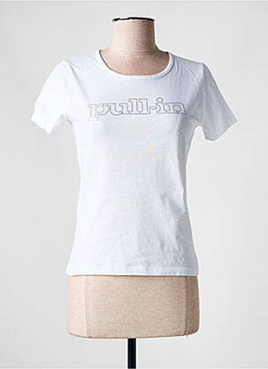 Tricou serigrafie cu strasuri mâneci scurte alb PULL IN femeie