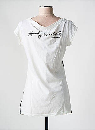 Tricou imprimeu fantezie mâneci scurte bej ANDY WARHOL BY PEPE JEANS femeie