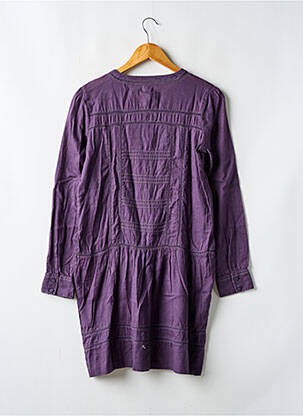 Rochie midi guler rotund mâneci lungi violet LE TEMPS DES CERISES fată