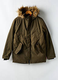 Parka finisaj interior dublat cu glugă verde LE TEMPS DES CERISES fille